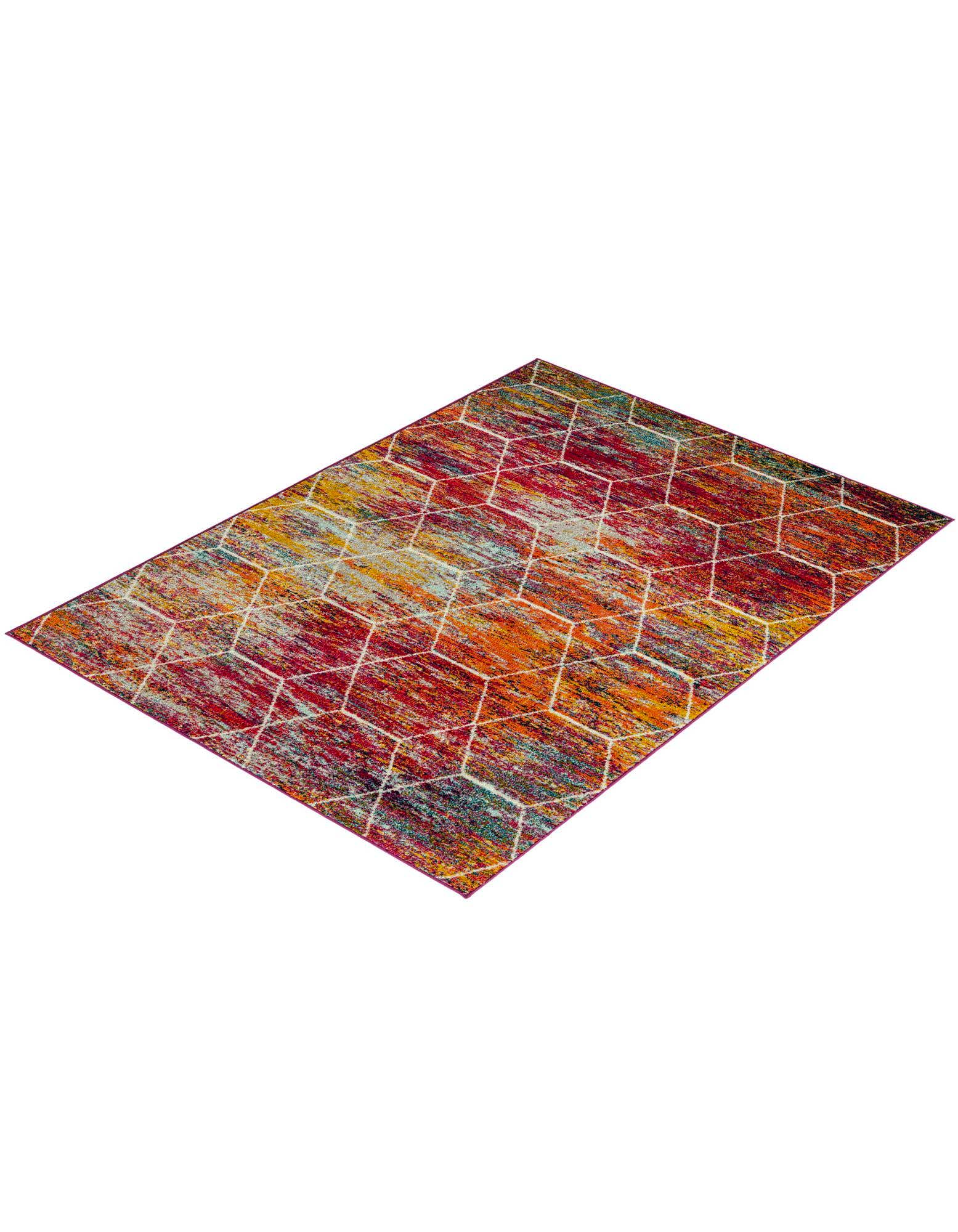 Multicolor 5' 3 x 8' Lattice Frieze Rug | Rugs.com