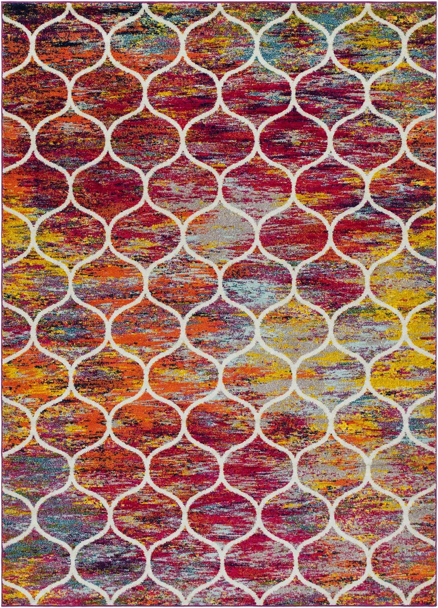  7' 10 x 11' Lattice Frieze Rug