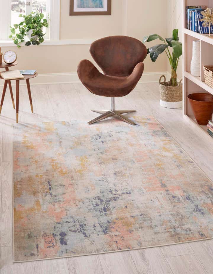 Multicolor 5' x 8' Lotus Rug | Rugs.com