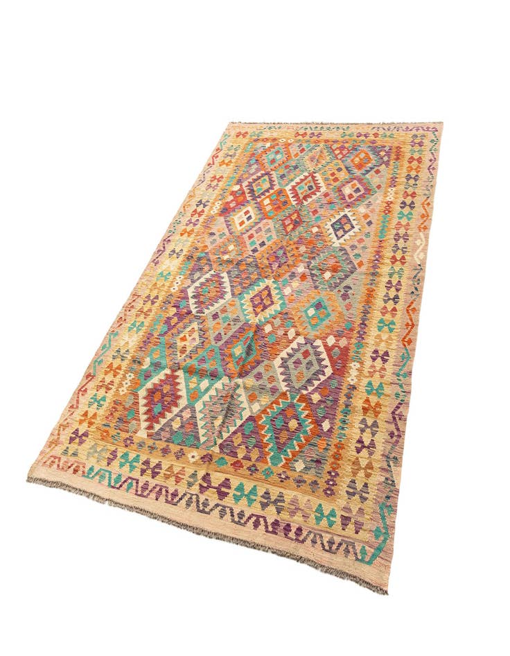 Detail image of  6' 8 x 9' 9  Hand Knotted Marok Kilim Rug