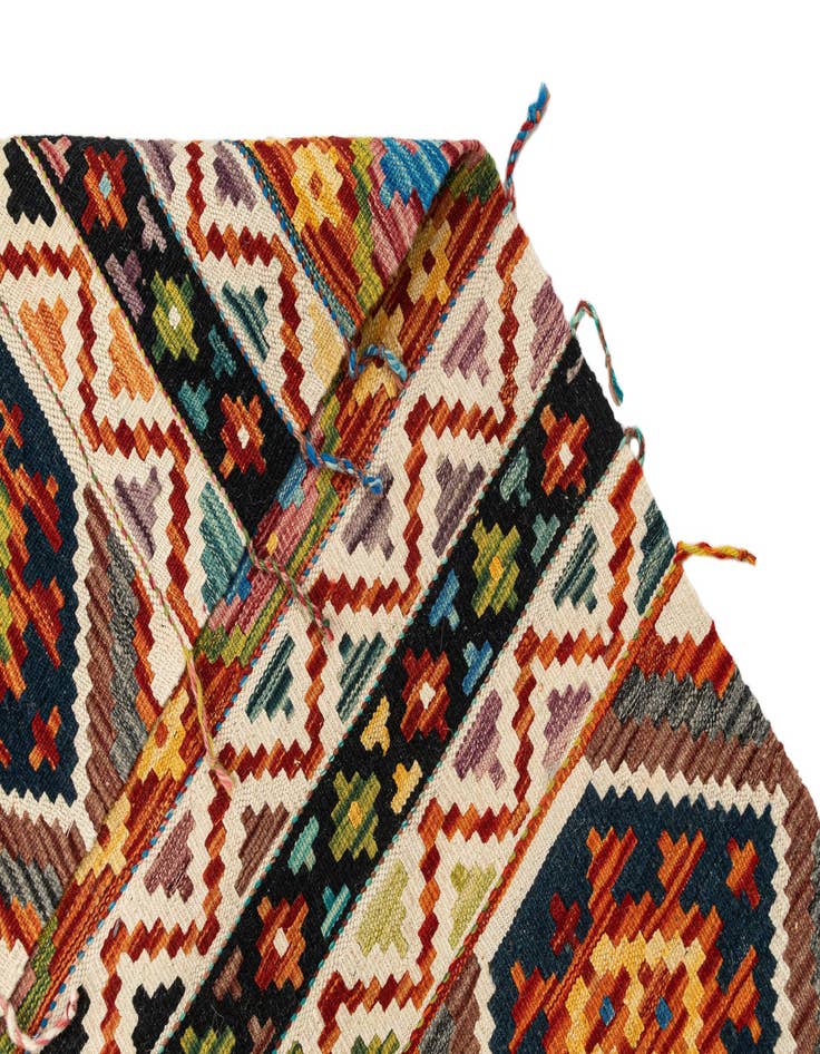 Detail image of  4' x 5' 9  Hand Knotted Marok Kilim Rug