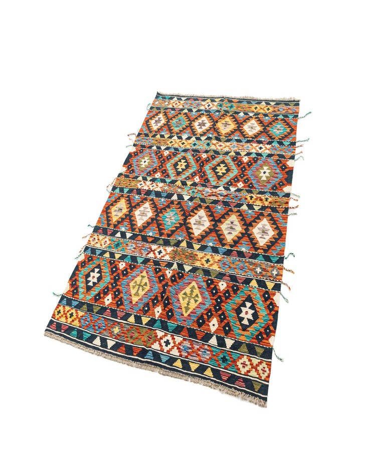 Detail image of  4' 10 x 6' 6  Hand Knotted Marok Kilim Rug