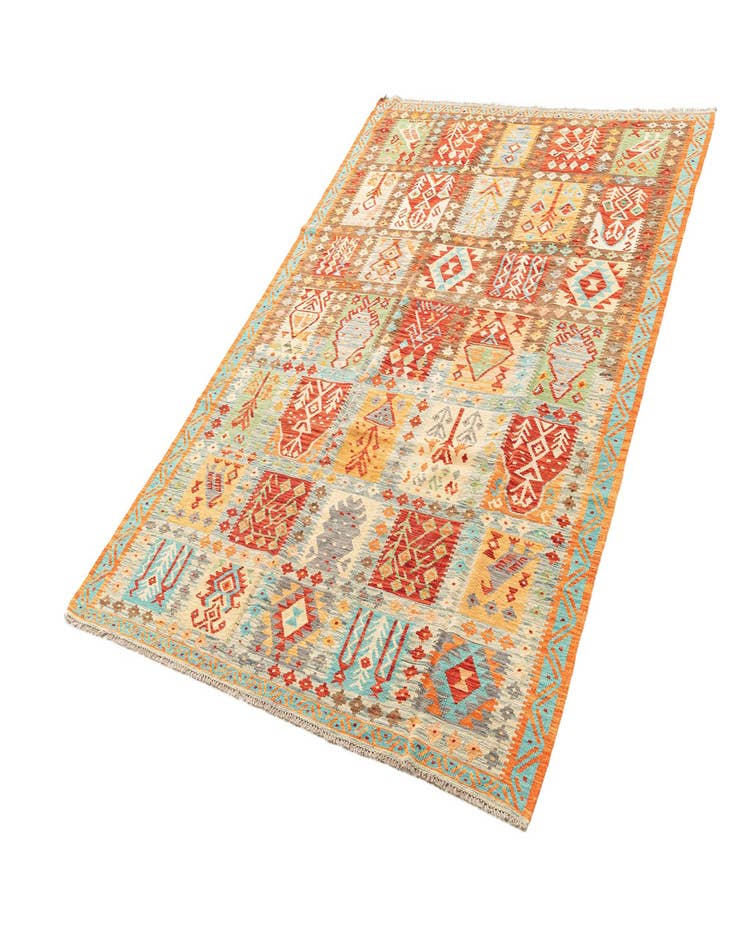 Detail image of  6' 8 x 9' 8  Hand Knotted Marok Kilim Rug