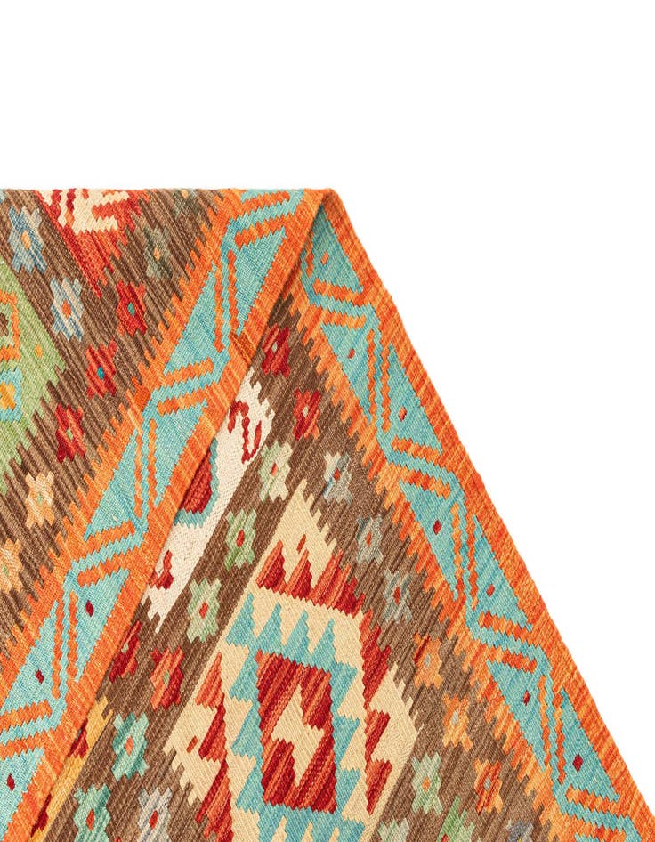 Detail image of  6' 8 x 9' 8  Hand Knotted Marok Kilim Rug