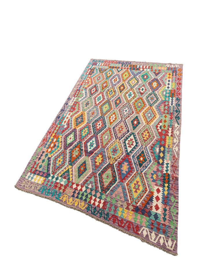 Detail image of  8' 2 x 9' 4  Hand Knotted Marok Kilim Rug