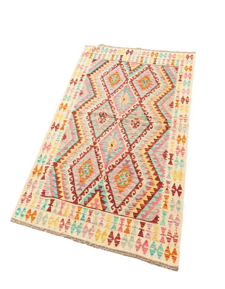 Detail image of  5' 1 x 6' 8  Hand Knotted Marok Kilim Rug