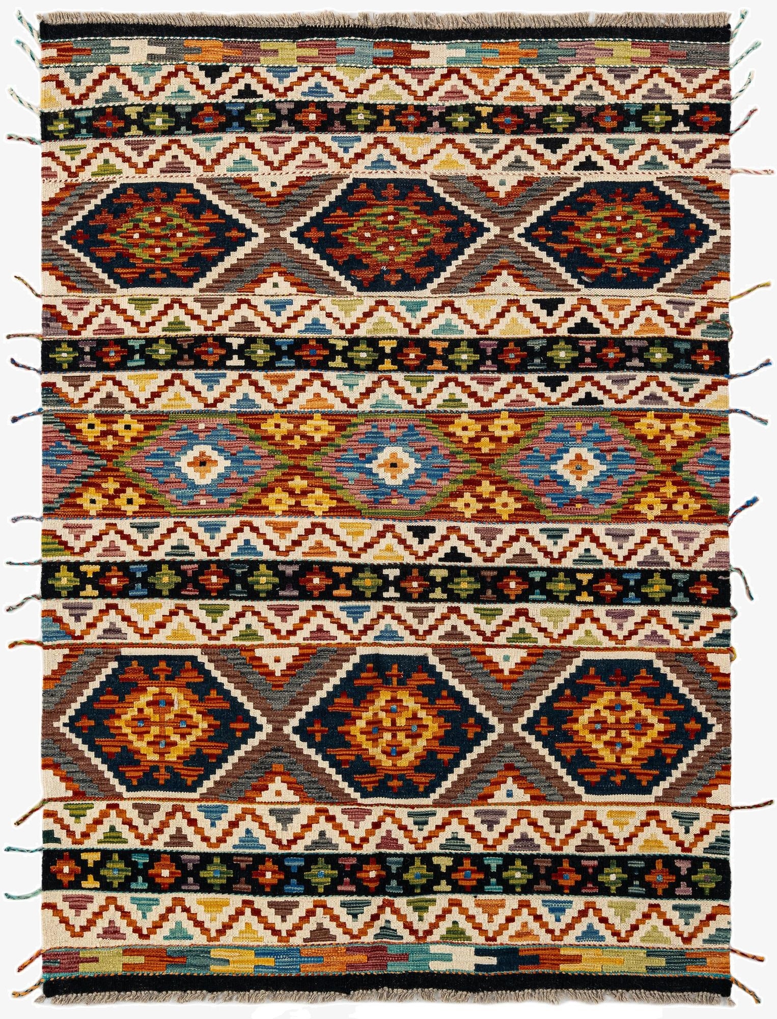  4' x 5' 9  Hand Knotted Marok Kilim Rug