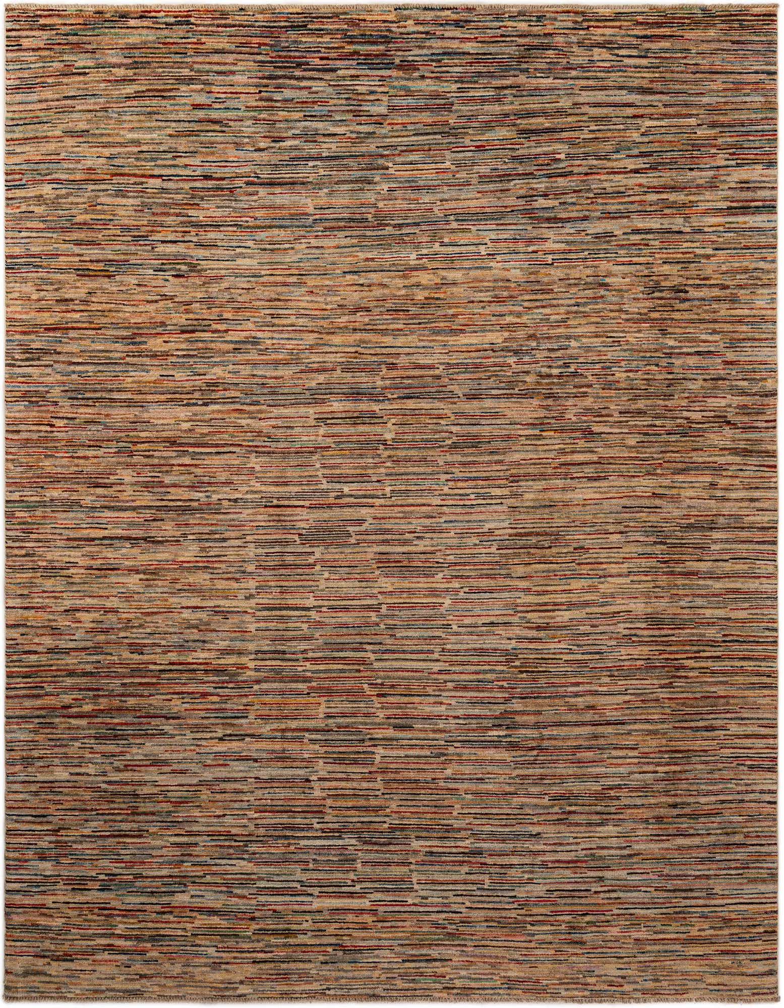 8x10 rectangular Modern Ziegler rug with a multi-colored striped pattern and subtle geometric accents.