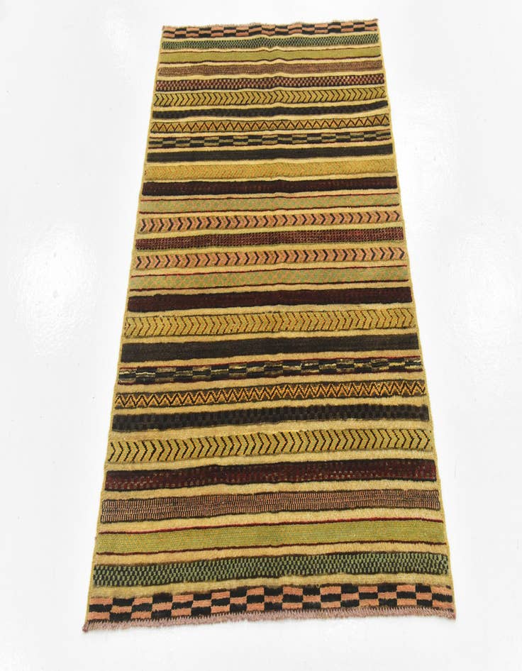 Detail image of  3' 4 x 4' 10  Hand Knotted Modern Ziegler Rug