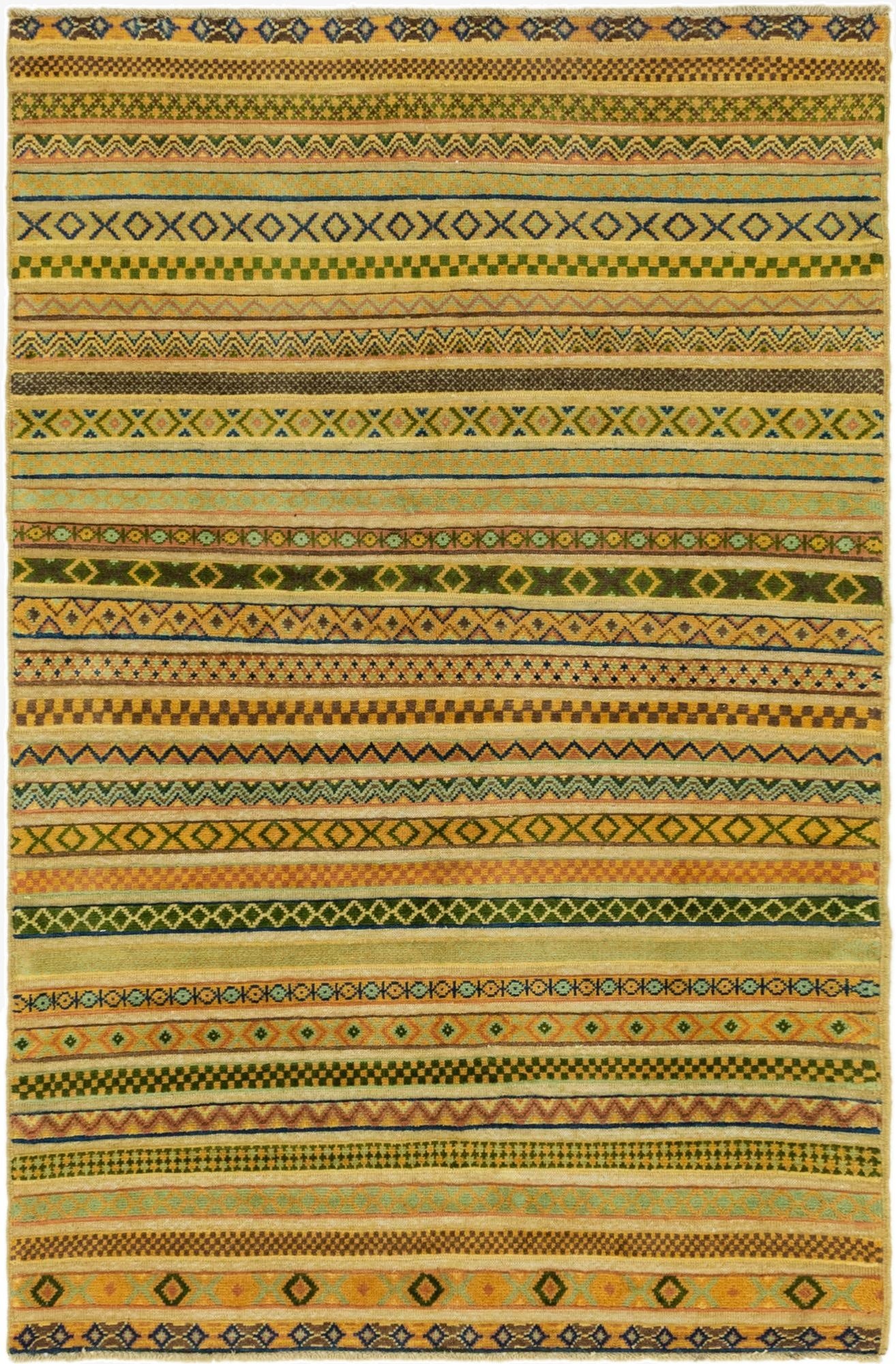  3' 10 x 6' 1  Hand Knotted Modern Ziegler Rug