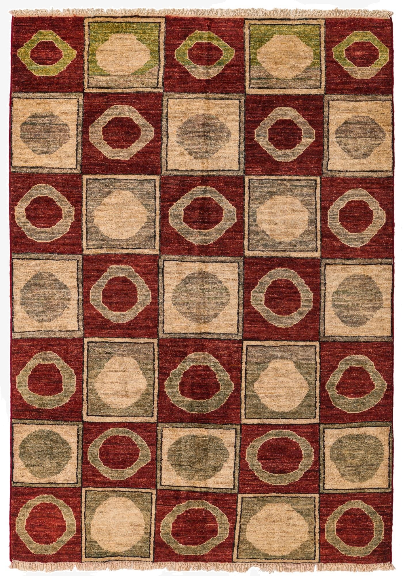  3' 9 x 5' 6  Hand Knotted Modern Ziegler Rug