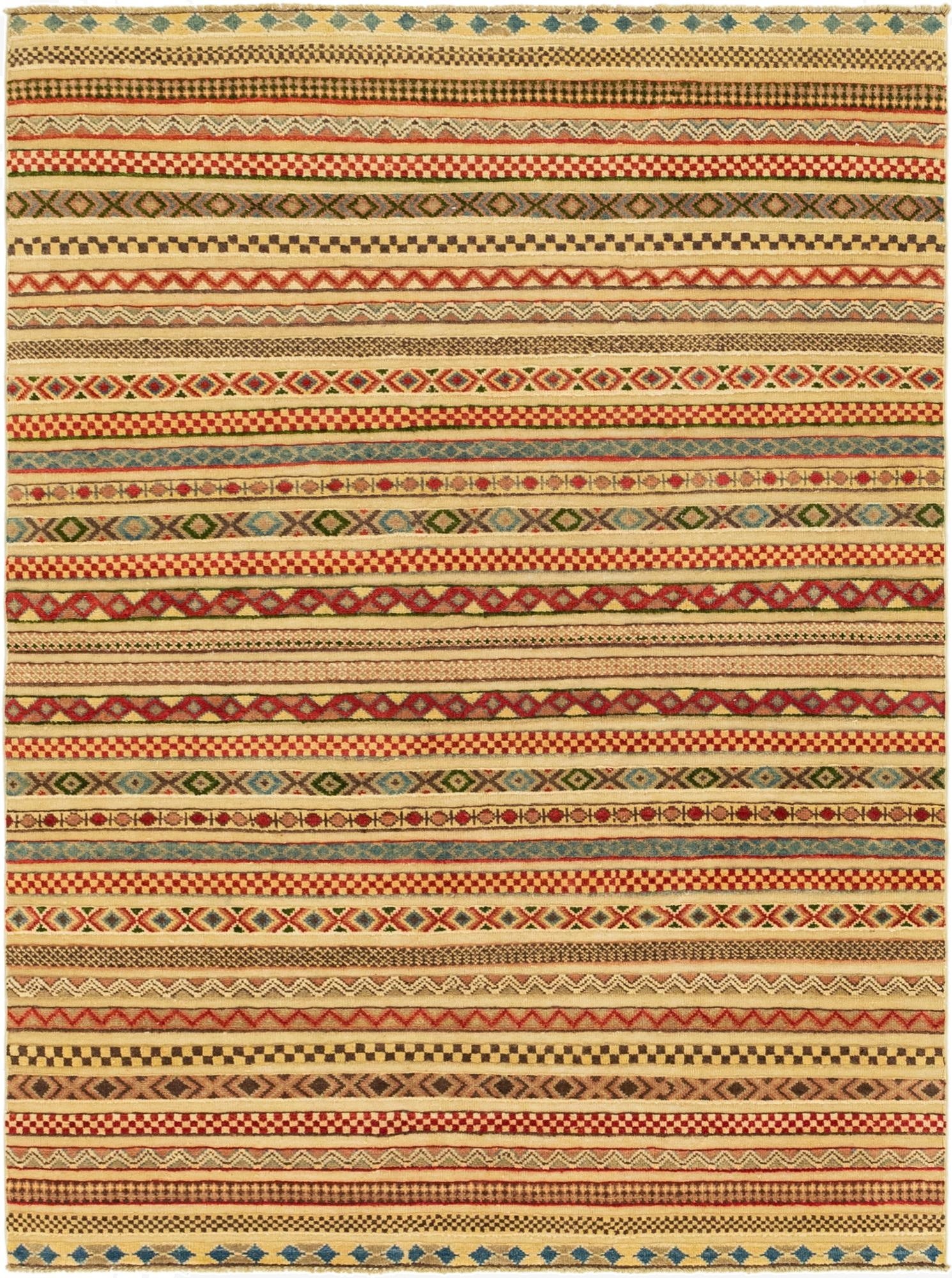  4' 9 x 6' 4  Hand Knotted Modern Ziegler Rug