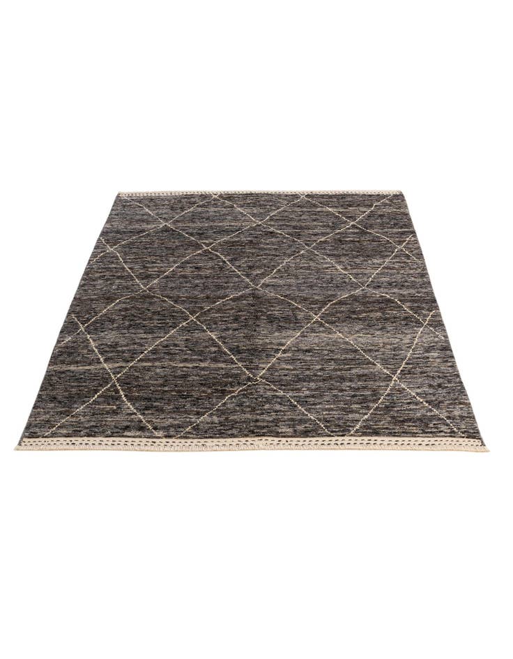 Detail image of  4' 11 x 6' 10  Hand Knotted Moroccan Wool Rug