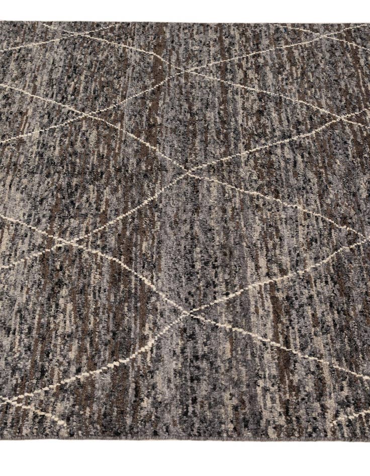 Detail image of  4' 11 x 6' 10  Hand Knotted Moroccan Wool Rug