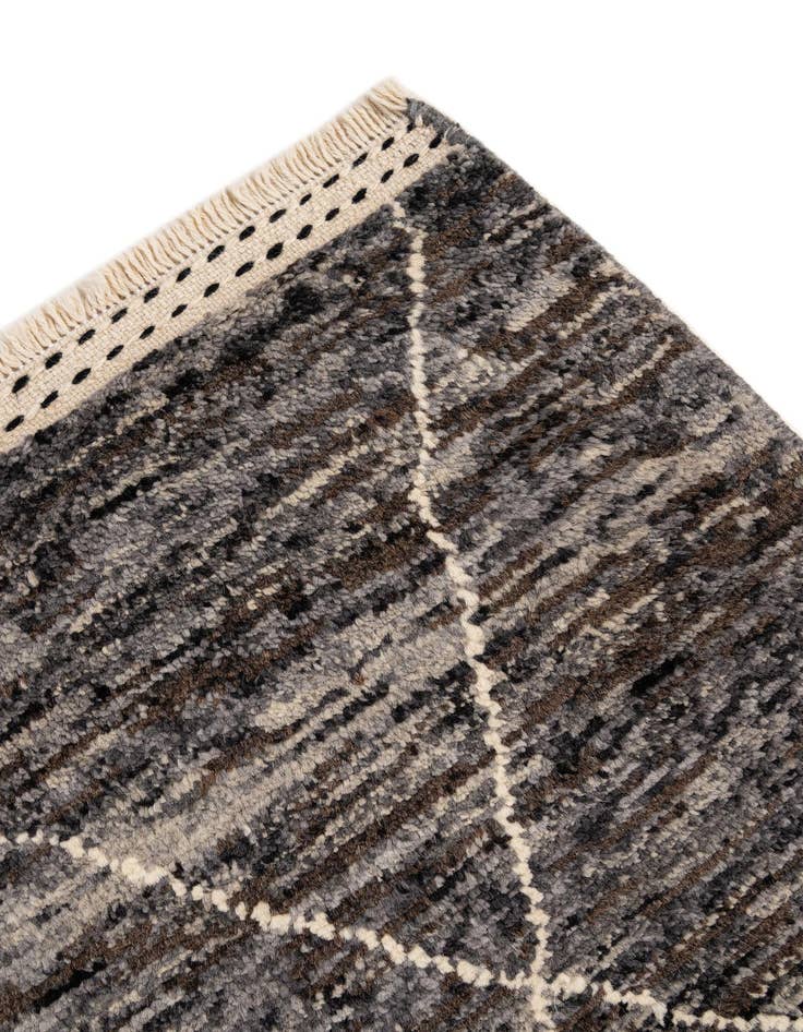 Detail image of  4' 11 x 6' 10  Hand Knotted Moroccan Wool Rug