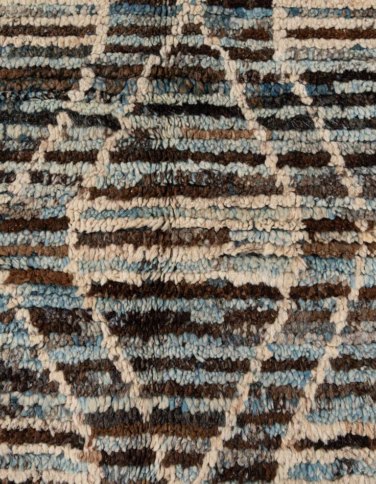 Detail image of  5' 6 x 8'  Hand Knotted Moroccan Wool Rug
