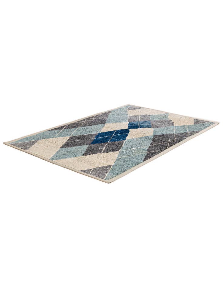 Detail image of  5' 4 x 7' 11  Hand Knotted Moroccan Wool Rug