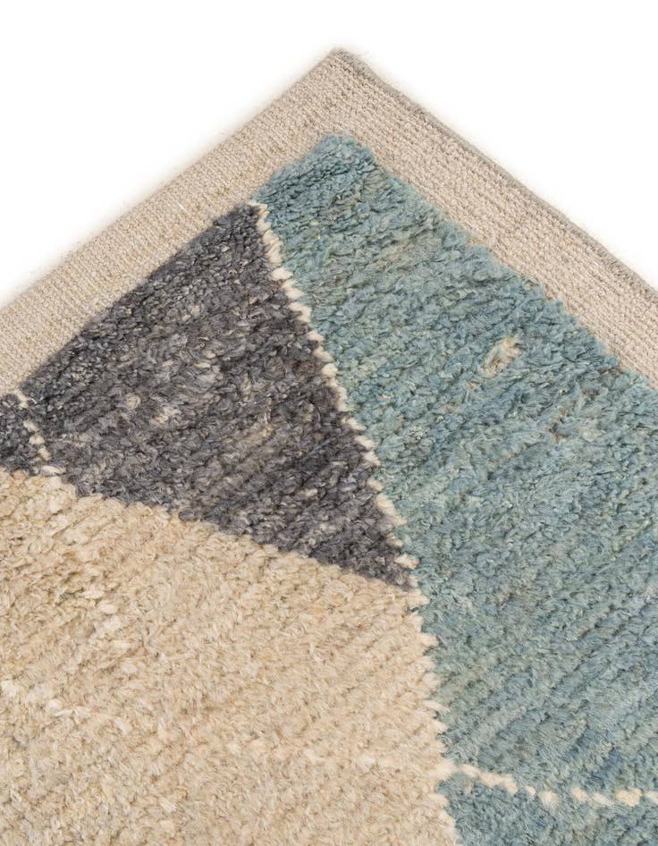Detail image of  5' 4 x 7' 11  Hand Knotted Moroccan Wool Rug
