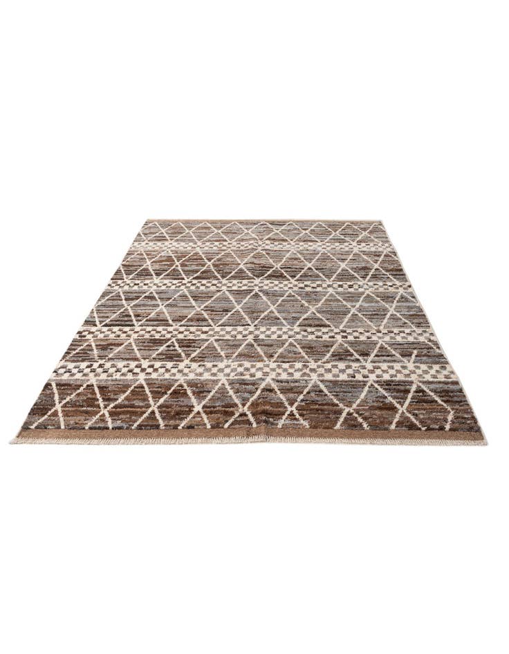 Detail image of  5' 7 x 7' 11  Hand Knotted Moroccan Wool Rug