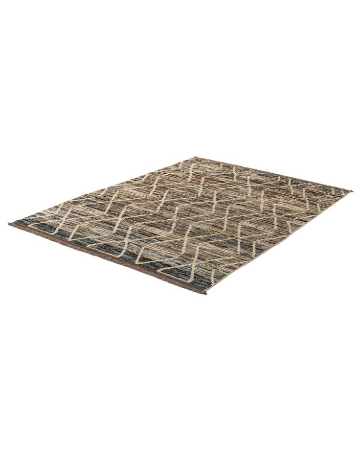 Detail image of  5' 8 x 7' 9  Hand Knotted Moroccan Wool Rug