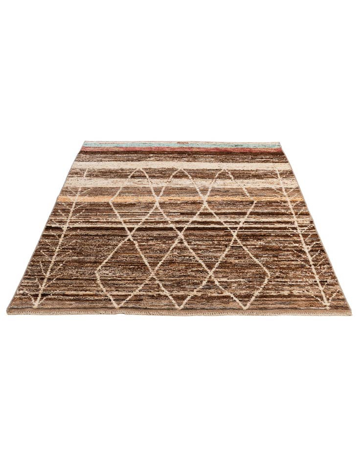 Detail image of  5' 8 x 7' 10  Hand Knotted Moroccan Wool Rug