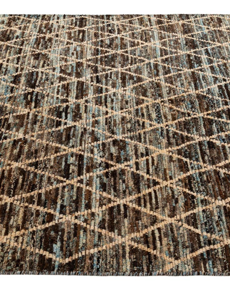 Detail image of  5' 8 x 8'  Hand Knotted Moroccan Wool Rug
