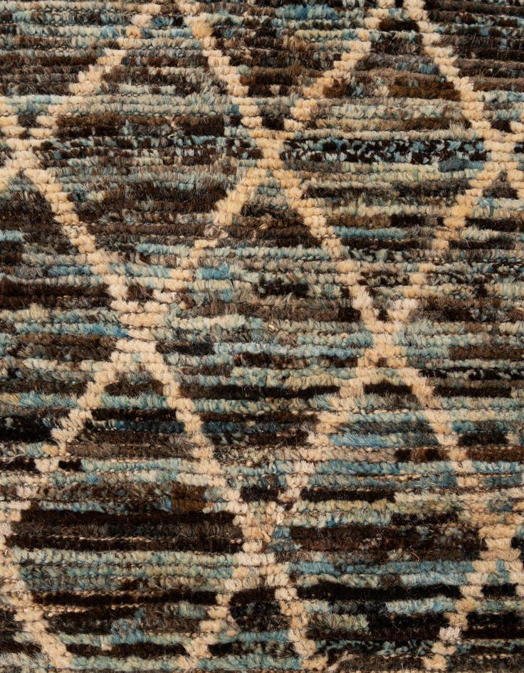 Detail image of  5' 8 x 8'  Hand Knotted Moroccan Wool Rug