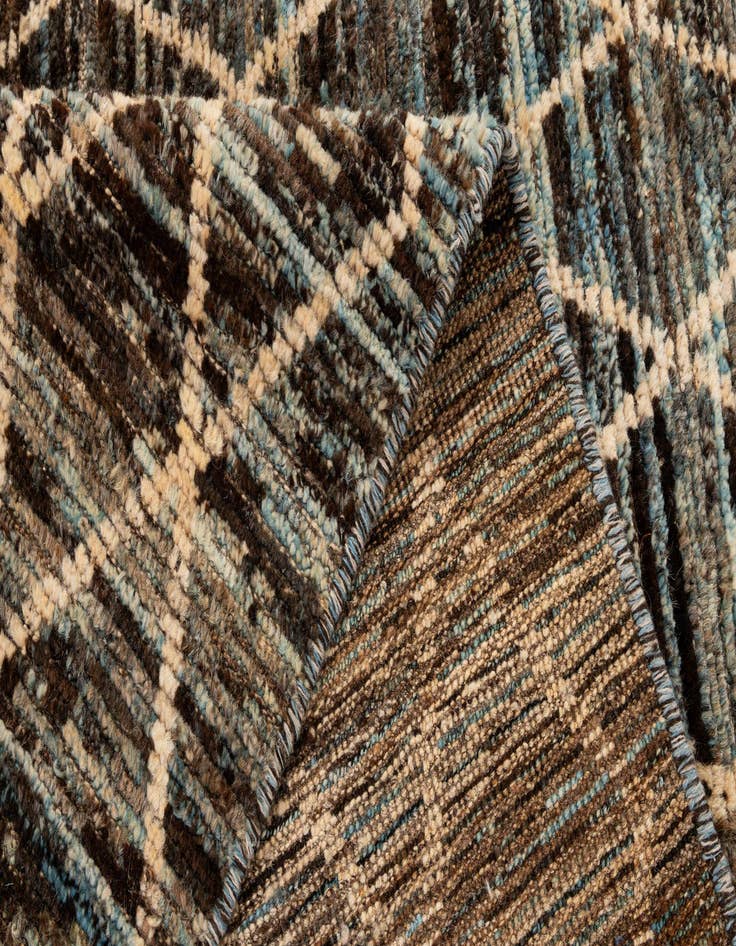 Detail image of  5' 8 x 8'  Hand Knotted Moroccan Wool Rug