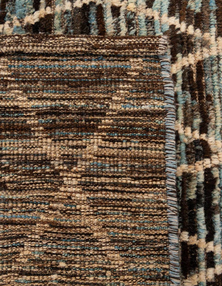 Detail image of  5' 8 x 8'  Hand Knotted Moroccan Wool Rug
