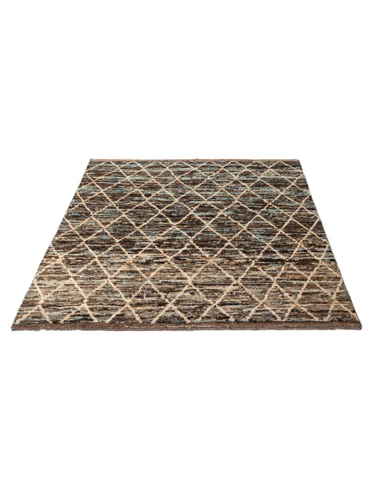 Detail image of  5' 9 x 8'  Hand Knotted Moroccan Wool Rug