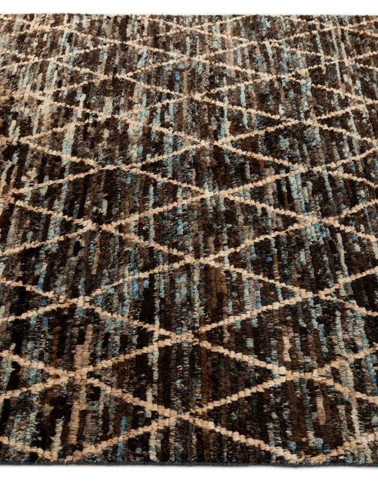 Detail image of  5' 9 x 8'  Hand Knotted Moroccan Wool Rug