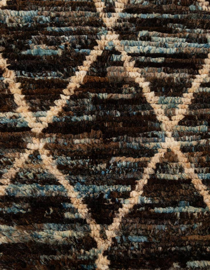 Detail image of  5' 9 x 8'  Hand Knotted Moroccan Wool Rug