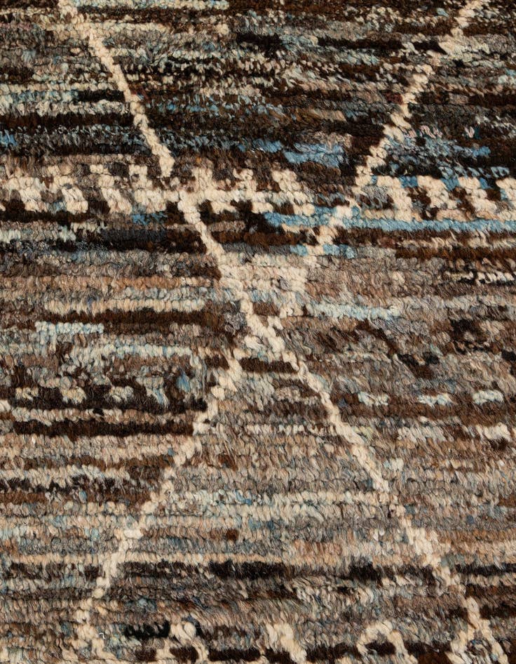 Detail image of  6' 8 x 9' 11  Hand Knotted Moroccan Wool Rug