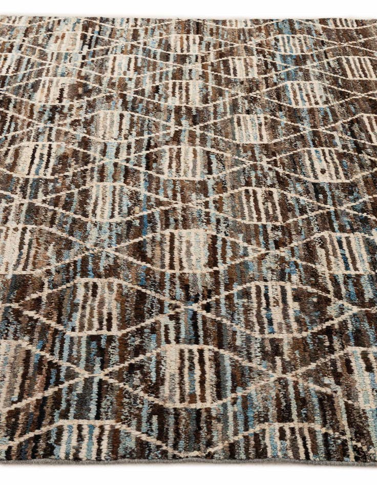 Detail image of  6' 9 x 9' 11  Hand Knotted Moroccan Wool Rug