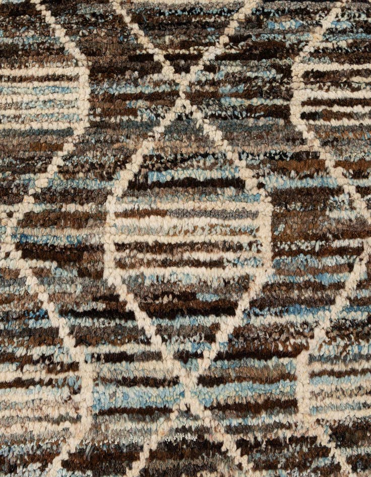 Detail image of  6' 9 x 9' 11  Hand Knotted Moroccan Wool Rug