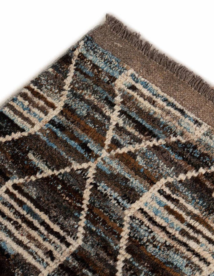 Detail image of  6' 9 x 9' 11  Hand Knotted Moroccan Wool Rug