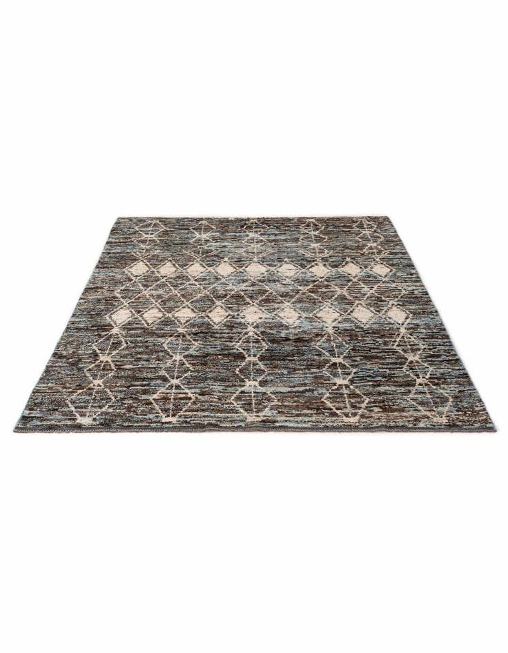 Detail image of  6' 8 x 9' 5  Hand Knotted Moroccan Wool Rug