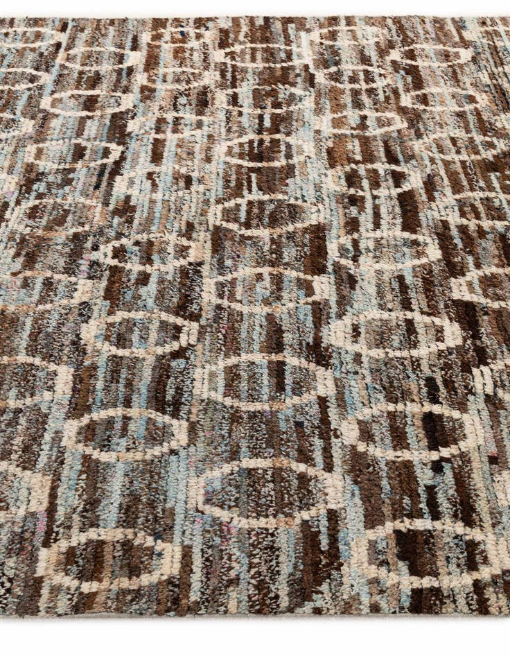 Detail image of  6' 8 x 10' 5  Hand Knotted Moroccan Wool Rug