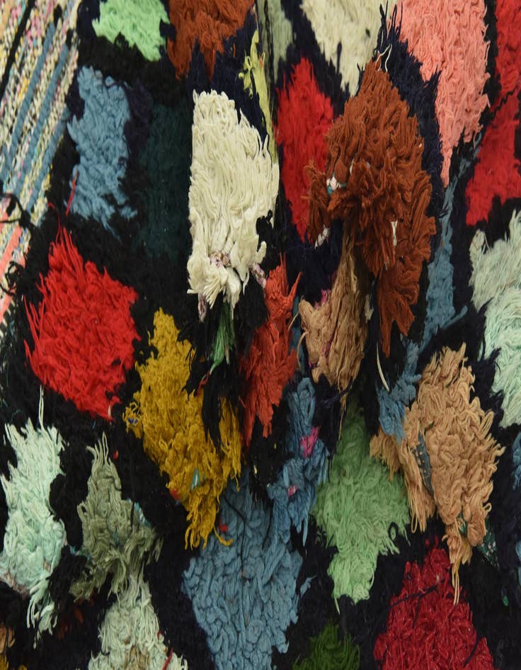 Detail image of  5' 7 x 9' 3  Hand Knotted Moroccan Wool Rug