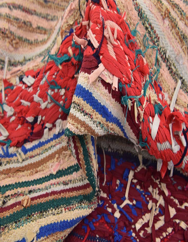 Detail image of  3' 5 x 5'  Hand Knotted Moroccan Rug