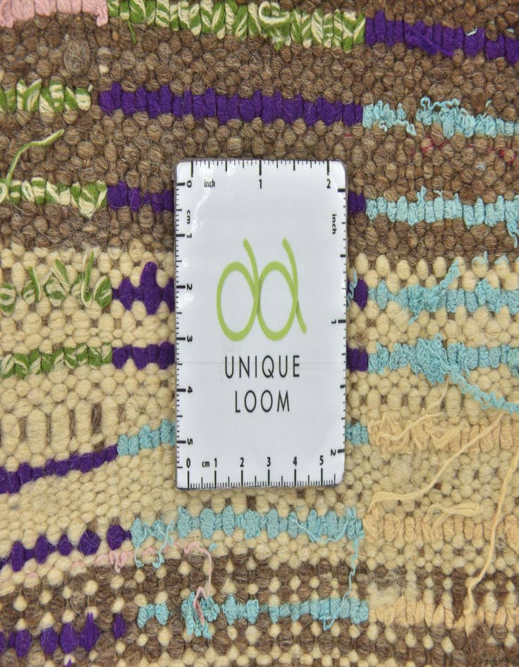 Detail image of  4' 8 x 7'  Hand Knotted Moroccan Wool Rug