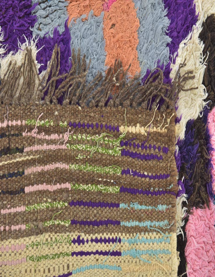 Detail image of  4' 8 x 7'  Hand Knotted Moroccan Wool Rug