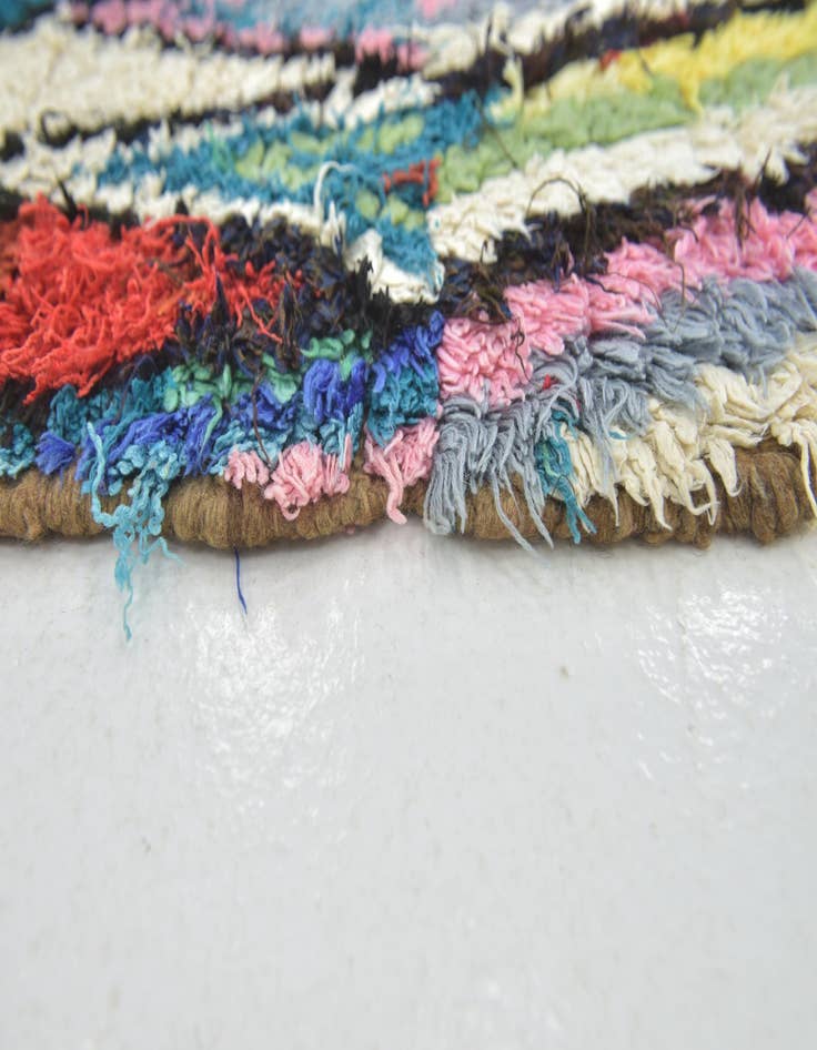 Detail image of  4' 8 x 7'  Hand Knotted Moroccan Wool Rug
