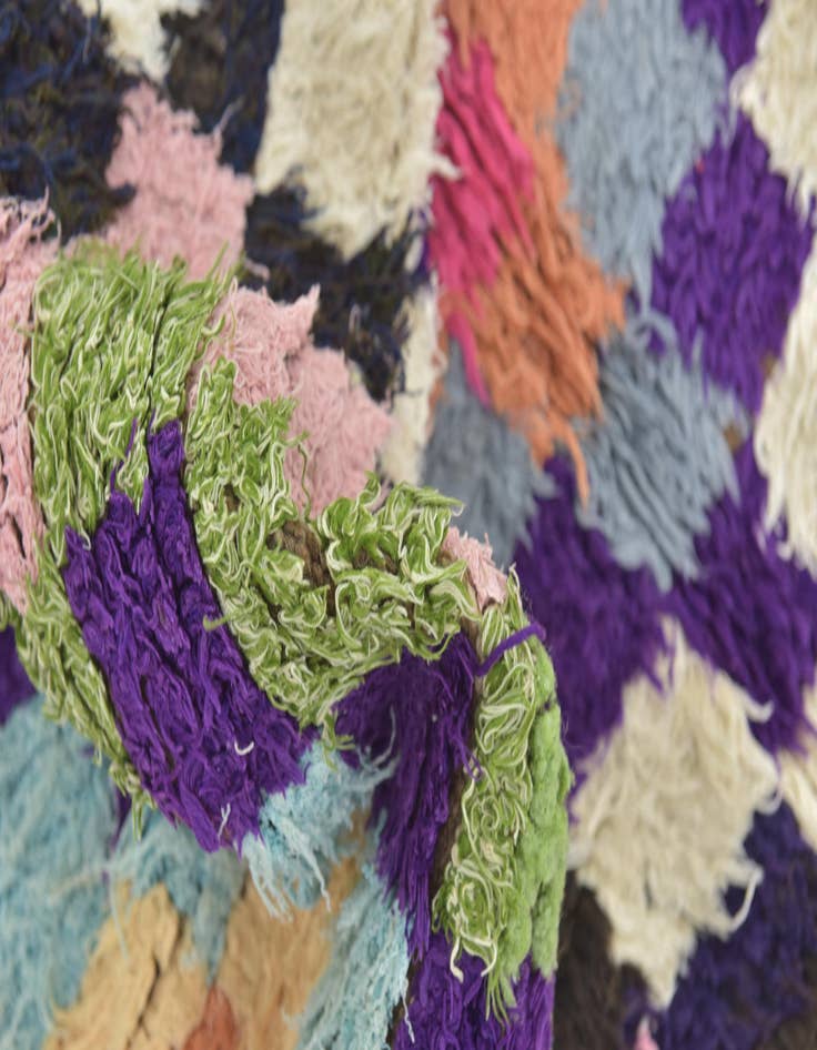 Detail image of  4' 8 x 7'  Hand Knotted Moroccan Wool Rug