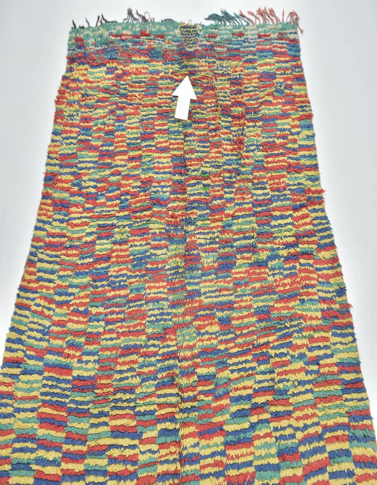 Detail image of  5' x 9'  Hand Knotted Moroccan Wool Rug