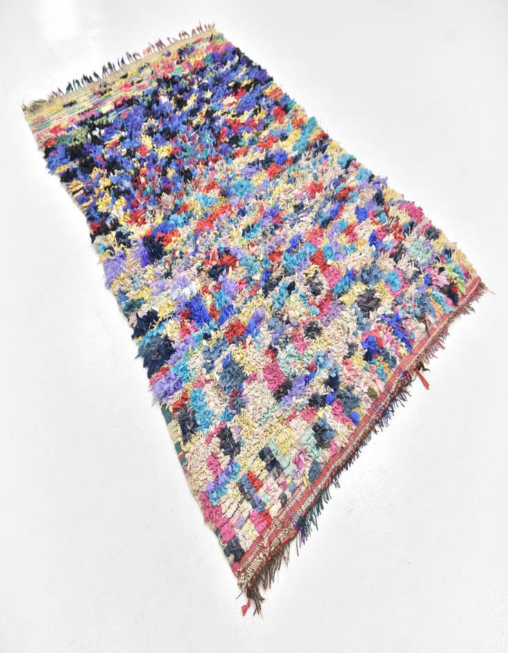 Detail image of  4' 10 x 8'  Hand Knotted Moroccan Wool Rug