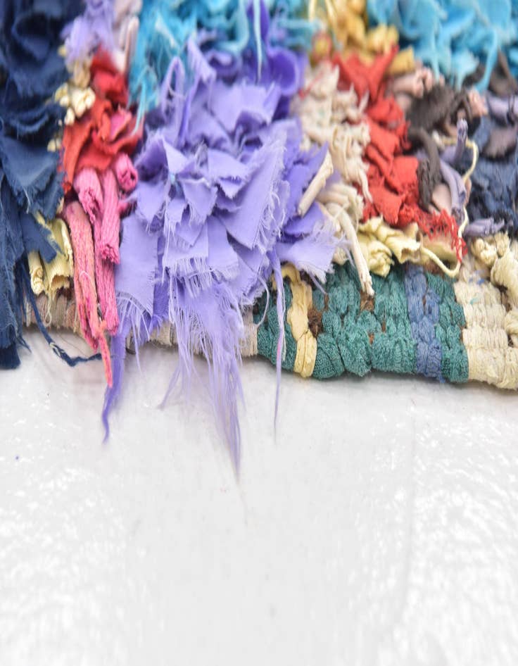 Detail image of  4' 10 x 8'  Hand Knotted Moroccan Wool Rug