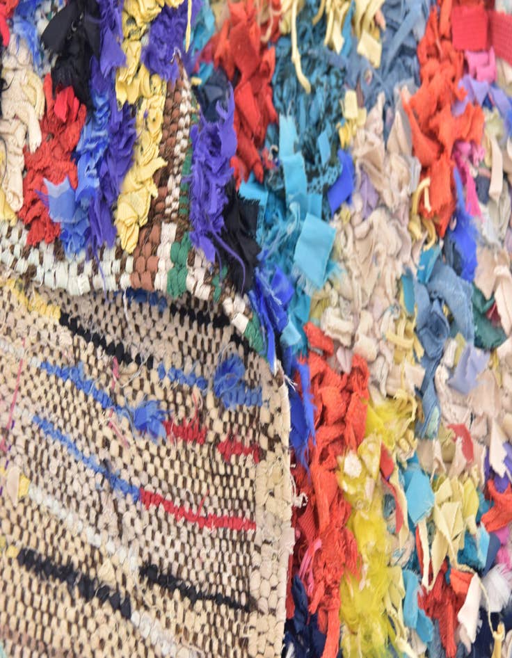 Detail image of  4' 10 x 8'  Hand Knotted Moroccan Wool Rug