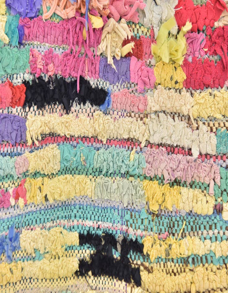 Detail image of  4' 10 x 8'  Hand Knotted Moroccan Wool Rug