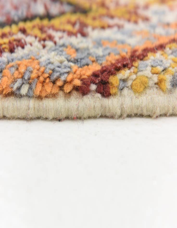 Detail image of  6' 6 x 10'  Hand Knotted Moroccan Wool Rug